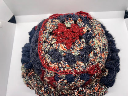 Crochet Ruffle Hat Ruffle Bae Club Casual Flare Patchwork Hat