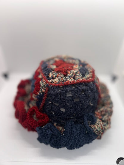 Crochet Ruffle Hat Ruffle Bae Club Casual Flare Patchwork Hat