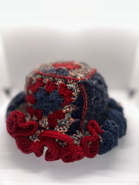 Crochet Ruffle Hat Ruffle Bae Club Casual Flare Patchwork Hat